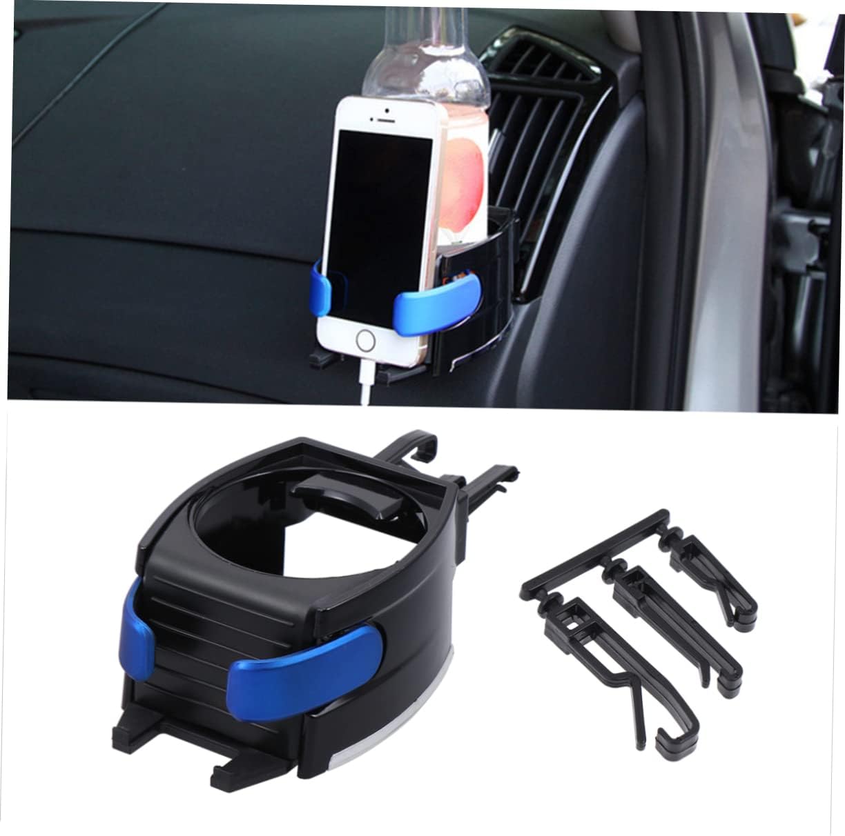 حامل المشروب و مثبت الهاتف في السيارة 2 في 1 - منتج واحد يجمع بين الراحة و التنظيم حامل المشروب و مثبت الهاتف في السيارة