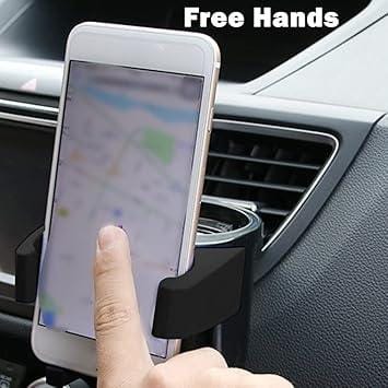 حامل هاتف وأكواب للسيارة متعدد الوظائف الدوار - Porte gobelet avec support téléphone 2 en 1 حامل الهاتف و المشروب 2 في 1 porte telephone pour voiture