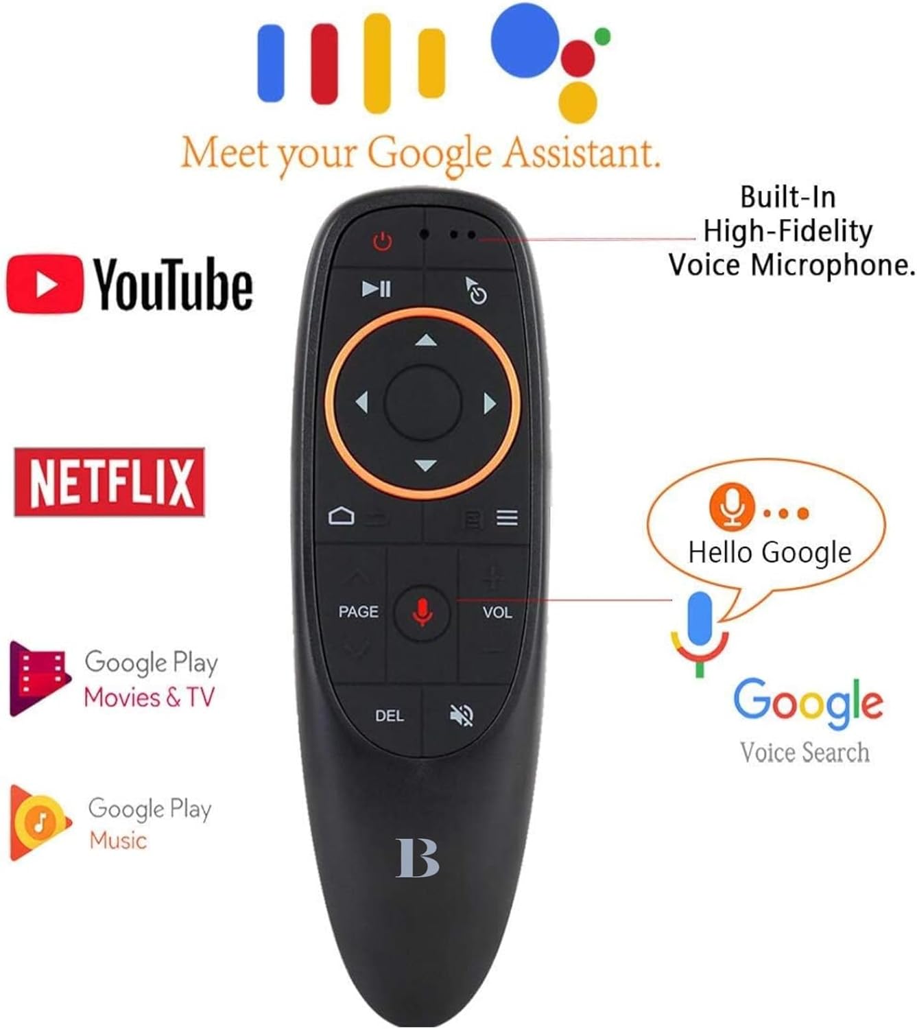 جهاز التحكم عن بعد صوتي مع ماوس هوائي 2.4G لتلفاز الذكي و كمبيوتر جهاز التحكم عن بعد صوتي مع ماوس هوائي