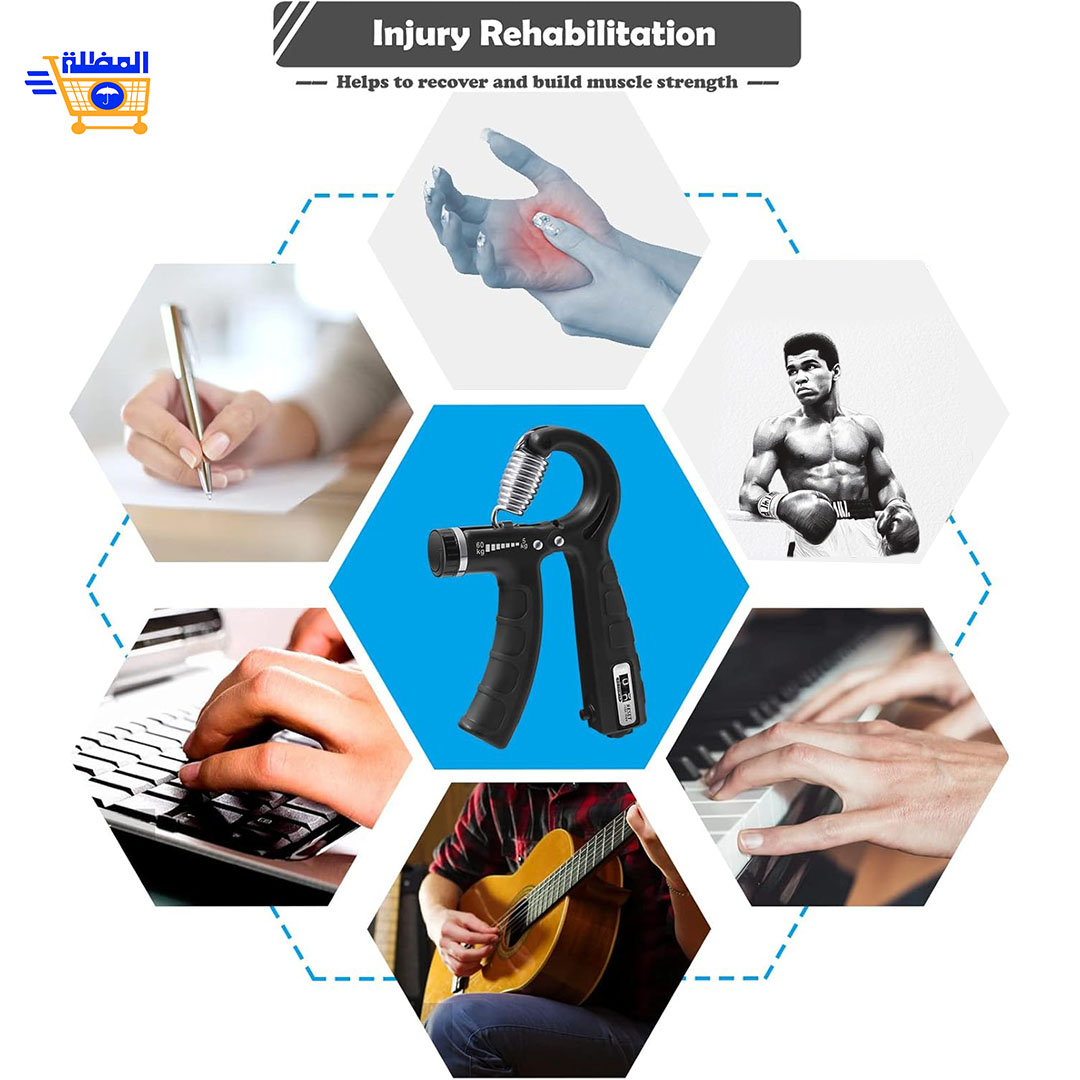 مجموعة تمارين تقوية قبضة اليد و الاصابع 5 في 1 زد من قوتك وتحكمك كل يوم hand grip strengthener