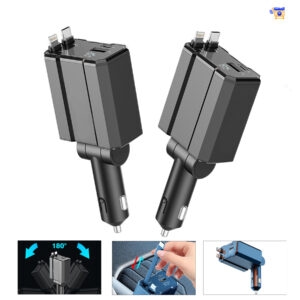 شاحن سيارة قابل للسحب 4 في 1