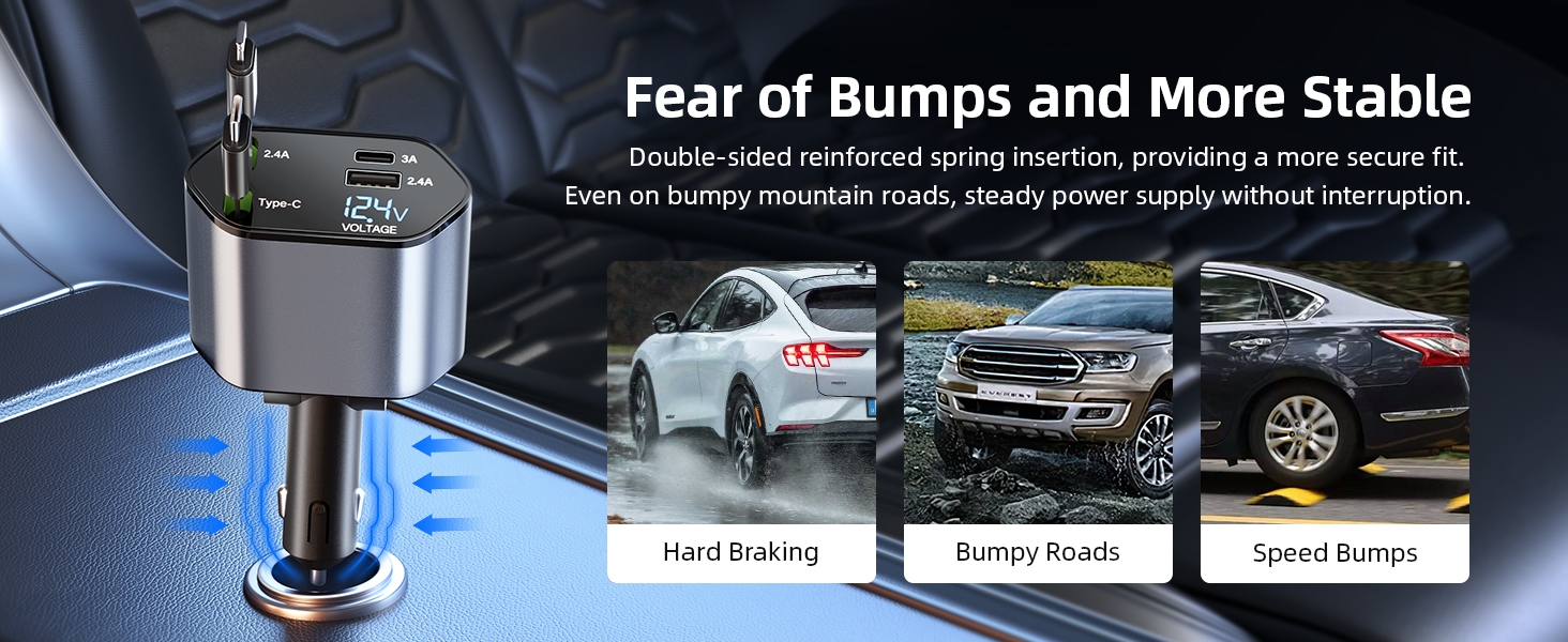 شاحن الهاتف في السيارة قابل للسحب شاحن هاتف سريع - Automobile chargers Almedala