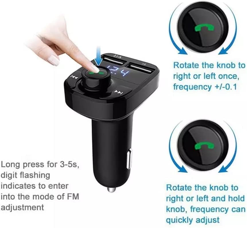 جهاز إرسال بلوتوث و شاحن لاسلكي و محول موسيقى MP3 للسيارة جهاز إرسال بلوتوث و شاحن لاسلكي و محول موسيقى MP3 للسيارة