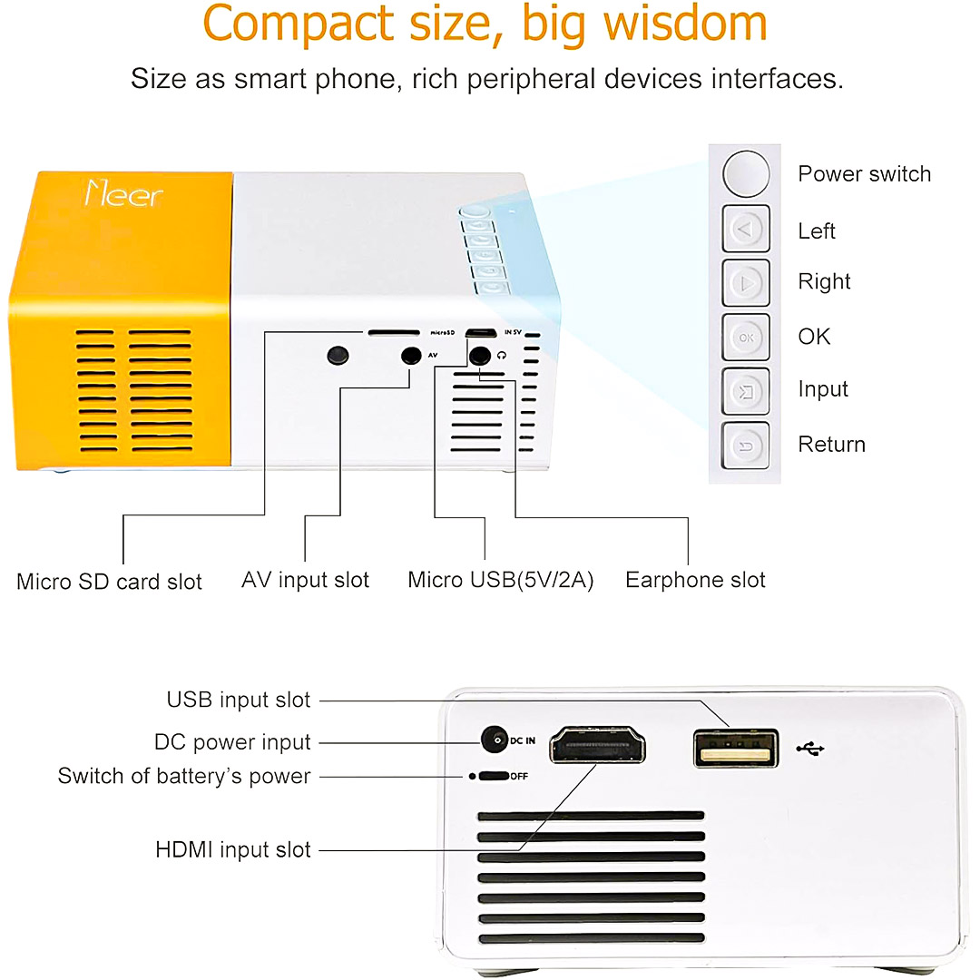 جهاز عرض محمول صغير بجودة سينمائية استثنائية أينما كنت - Projecteur portable video جهاز عرض محمول صغير بجودة سينمائية استثنائية