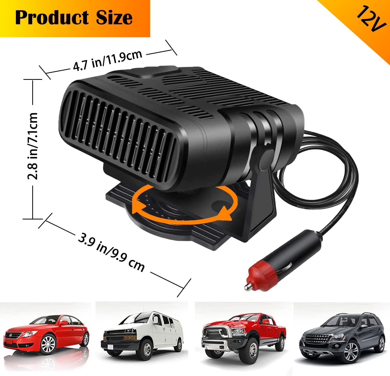 مبرد و مسخن السيارة عالي الأداء و مزيل الضباب ودّع الزجاج المتجمد لسيارات مبرد و مسخن السيارة عالي الأداء الأصلي – مزيل الضباب السريع 3 في 1