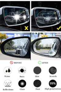 واقي لاصق حماية مرايا السيارة من المطر
