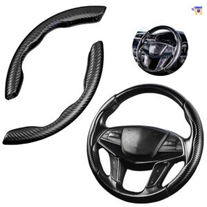 واقي مقود السيارة ضد الانزلاق من ألياف الكربون غطاء مقود السيارة ألياف الكربون غطاء مقود سهل التركيب